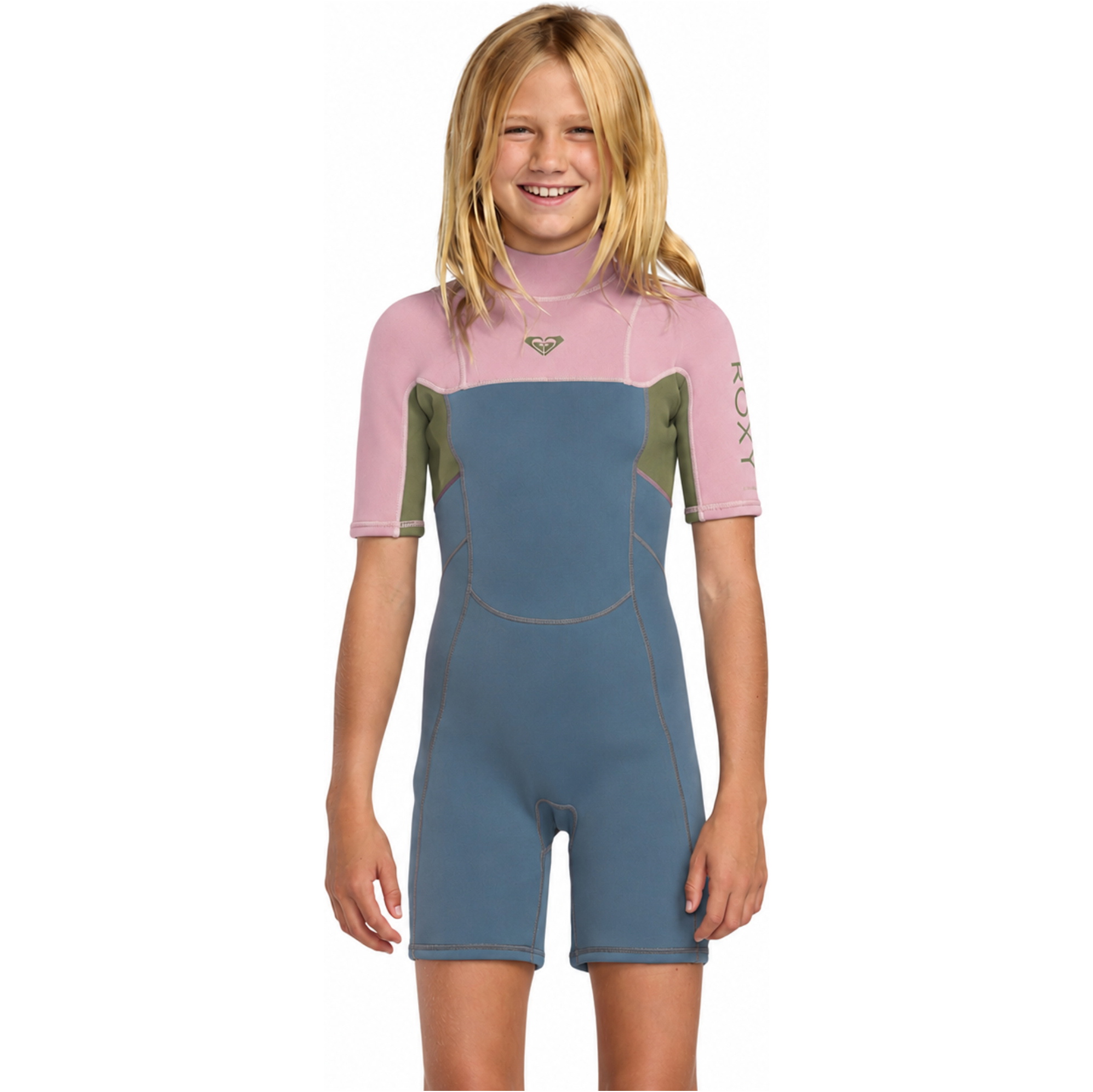 2026 Roxy Junior Prologue+ 2/2mm Back Zip Shorty V&aring;ddragt 26RW253501 - Ash